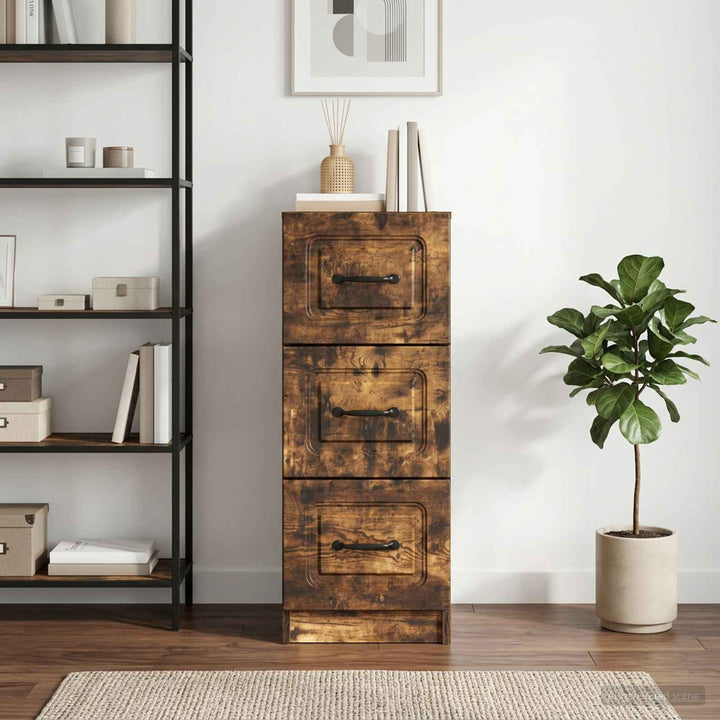 Skuffeskab Røget eg 33 x 34,5 x 87 cm Konstrueret træ