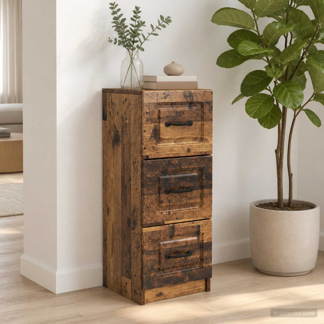 Skuffeskab Gammelt træ 33 x 34,5 x 87 cm Konstrueret træ