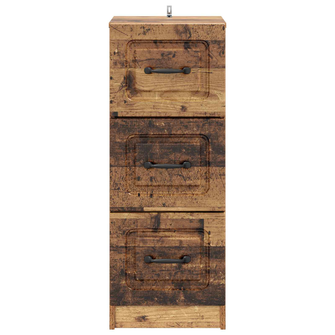 Skuffeskab Gammelt træ 33 x 34,5 x 87 cm Konstrueret træ