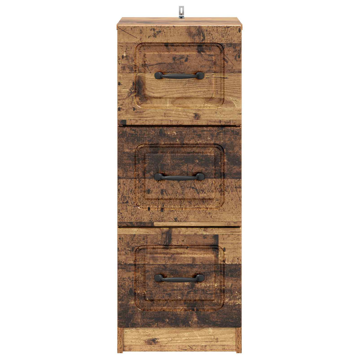 Skuffeskab Gammelt træ 33 x 34,5 x 87 cm Konstrueret træ