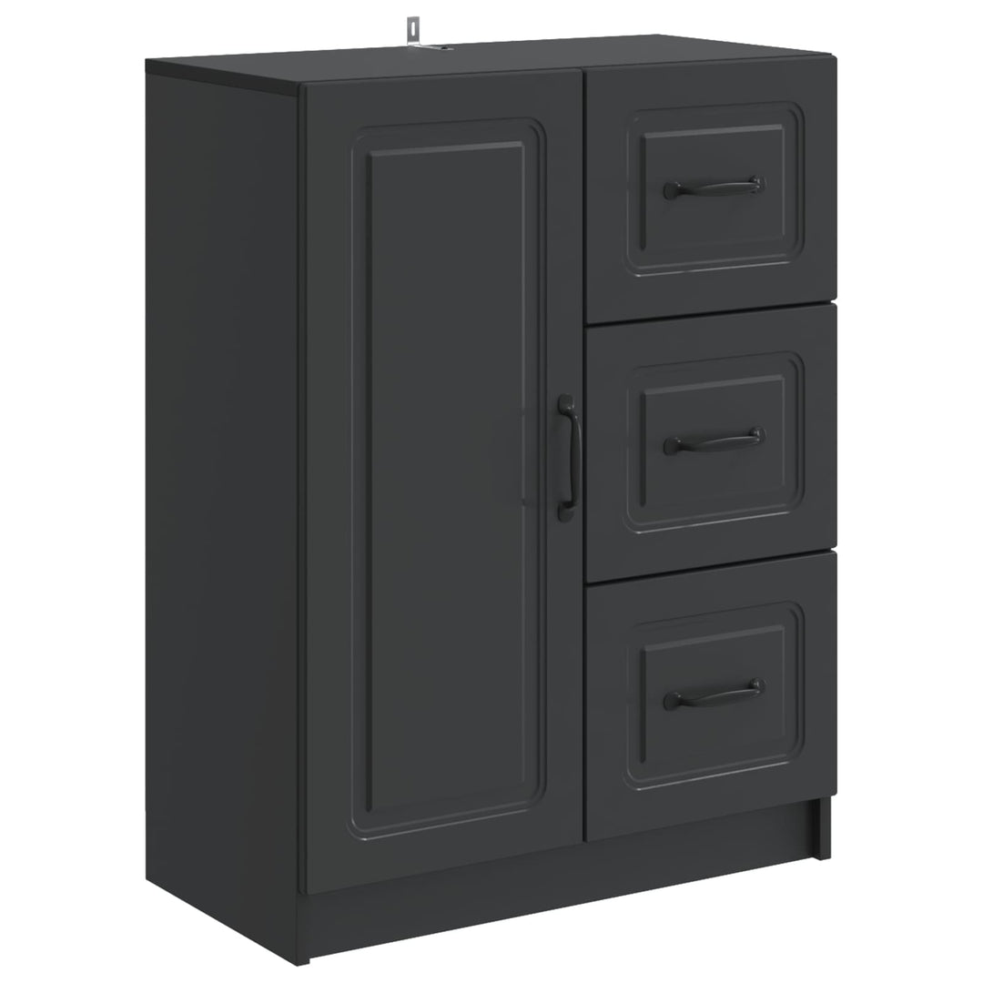 Sideboard med skuffe Sort 66 x 34,5 x 87 cm Konstrueret træ
