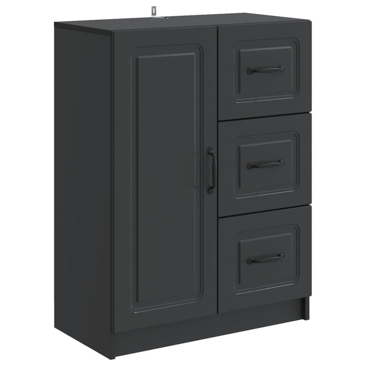 Sideboard med skuffe Sort 66 x 34,5 x 87 cm Konstrueret træ