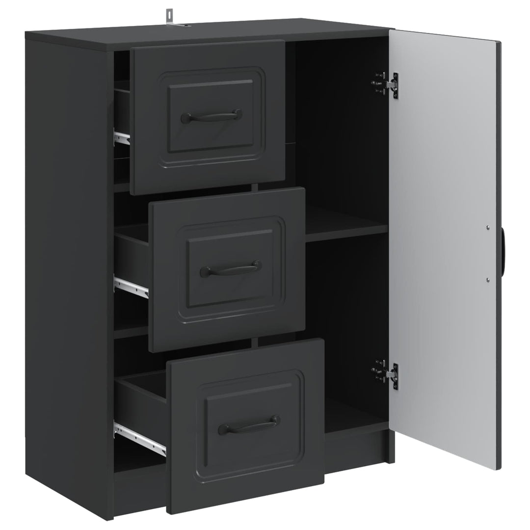 Sideboard med skuffe Sort 66 x 34,5 x 87 cm Konstrueret træ