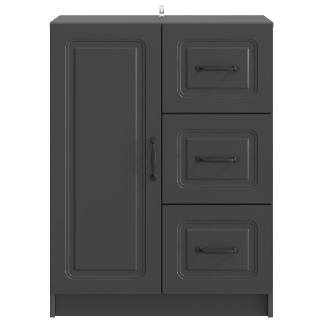 Sideboard med skuffe Sort 66 x 34,5 x 87 cm Konstrueret træ
