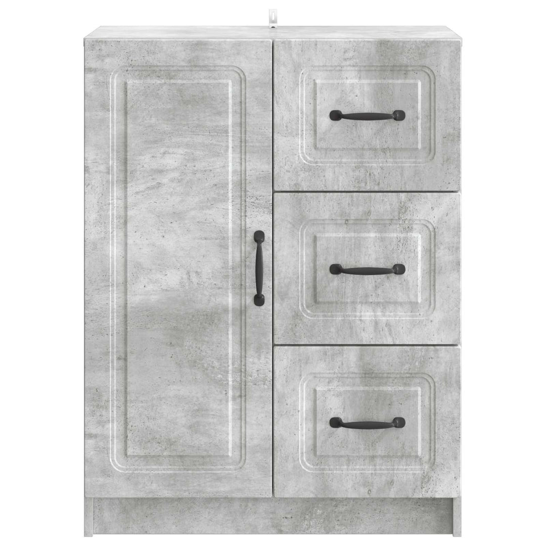 Sideboard med skuffe Betongrå 66 x 34,5 x 87 cm Konstrueret træ