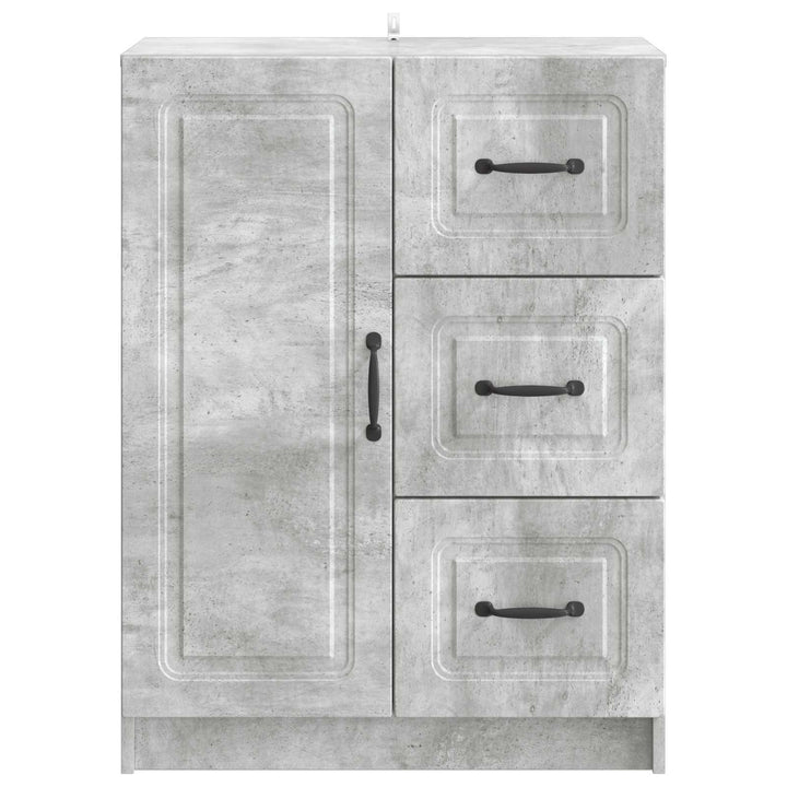 Sideboard med skuffe Betongrå 66 x 34,5 x 87 cm Konstrueret træ