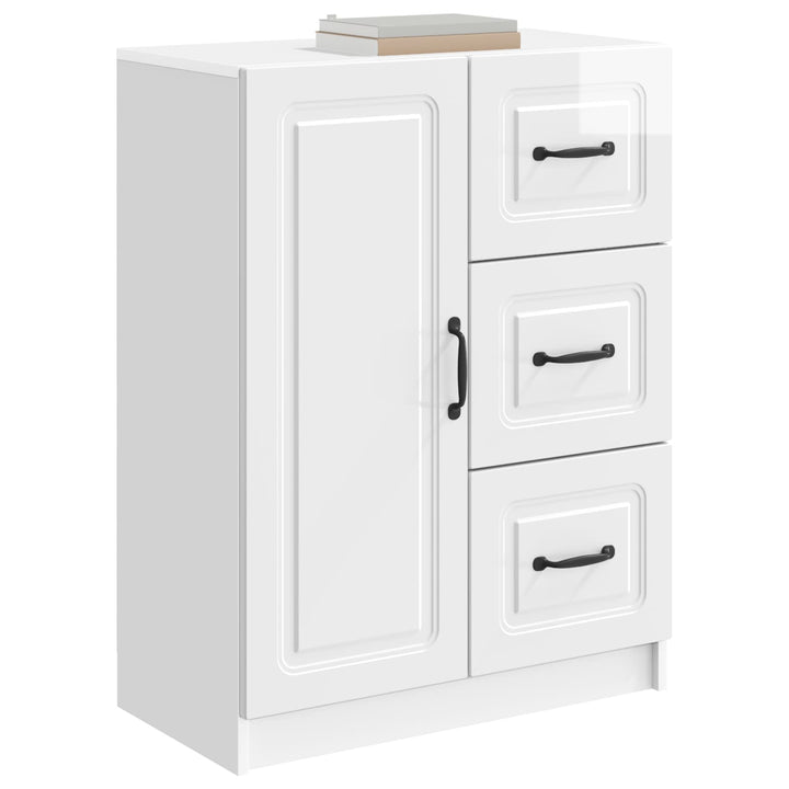 Sideboard Hvid højglans 66 x 34,5 x 87 cm Konstrueret træ