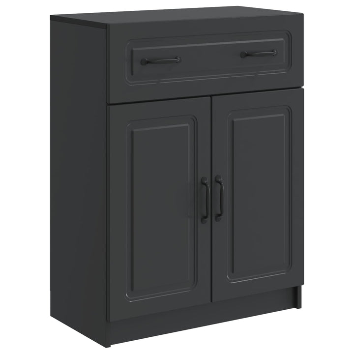 Sideboard med skuffe Sort 66 x 34,5 x 87 cm Konstrueret træ