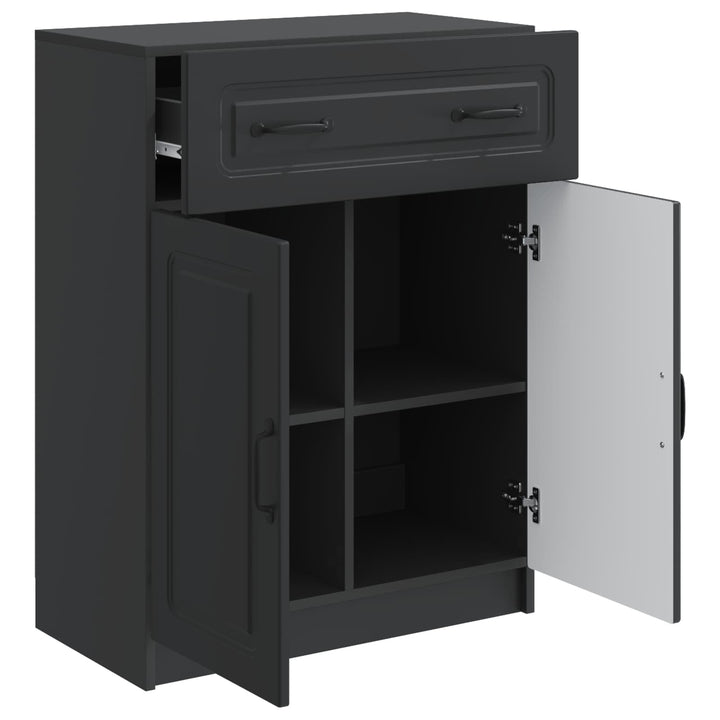 Sideboard med skuffe Sort 66 x 34,5 x 87 cm Konstrueret træ