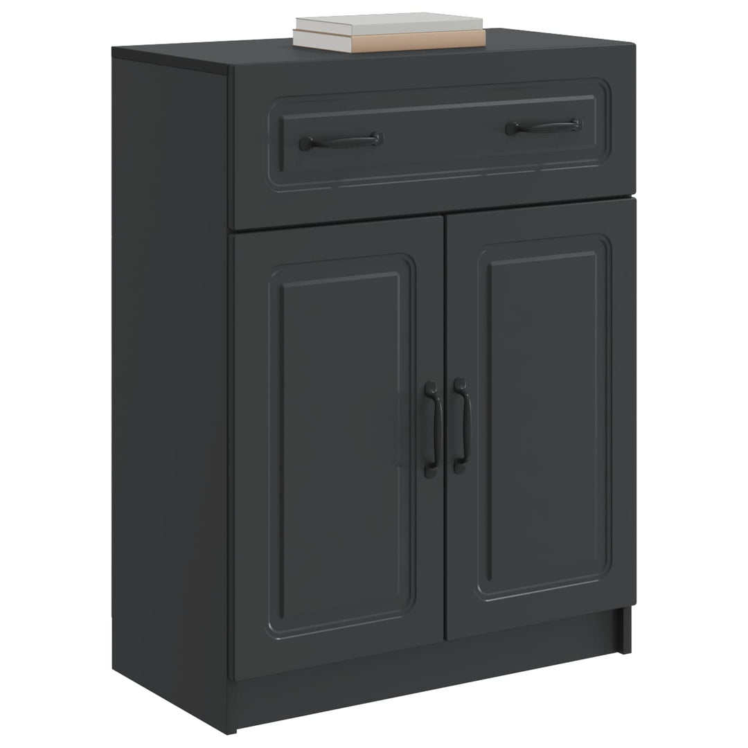 Sideboard med skuffe Sort 66 x 34,5 x 87 cm Konstrueret træ