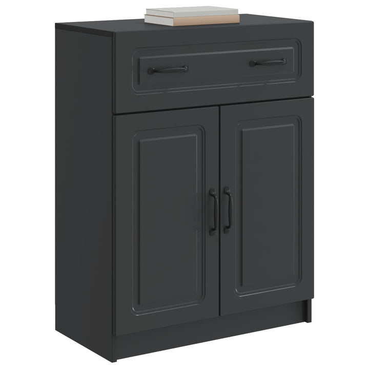 Sideboard med skuffe Sort 66 x 34,5 x 87 cm Konstrueret træ