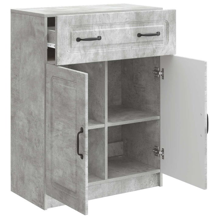 Sideboard med skuffe Betongrå 66 x 34,5 x 87 cm Konstrueret træ