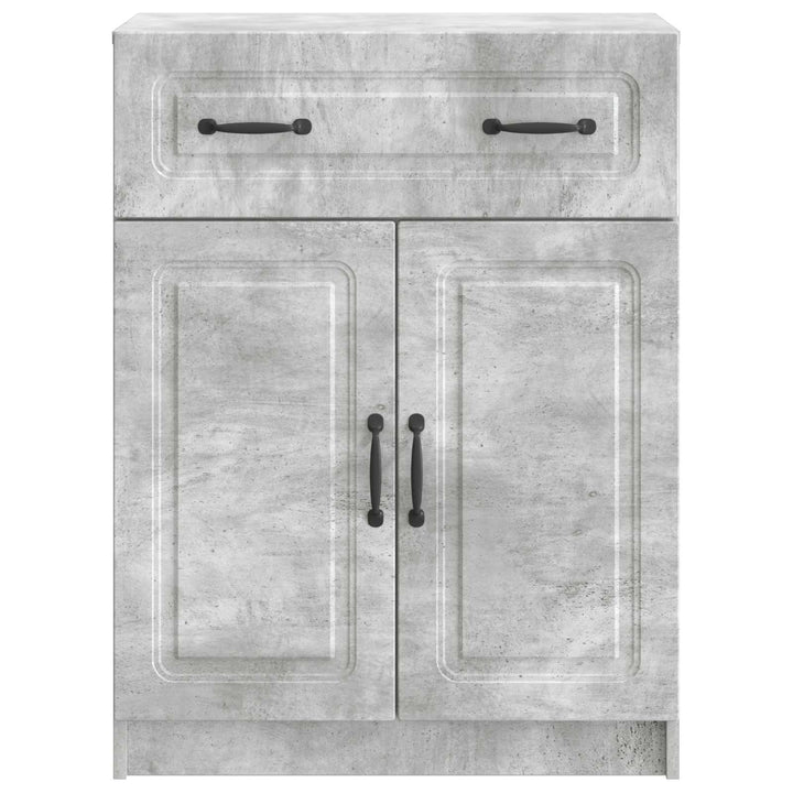 Sideboard med skuffe Betongrå 66 x 34,5 x 87 cm Konstrueret træ