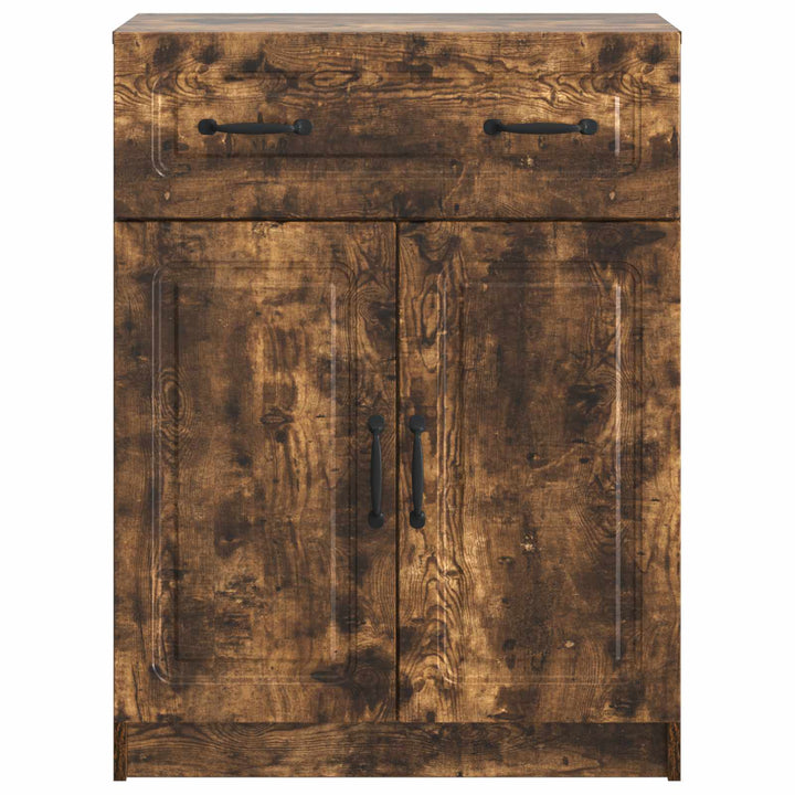 Sideboard med skuffe Røget eg 66 x 34,5 x 87 cm Konstrueret træ