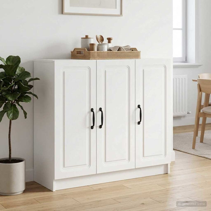 Sideboard Hvid 89 x 34,5 x 77 cm Konstrueret træ