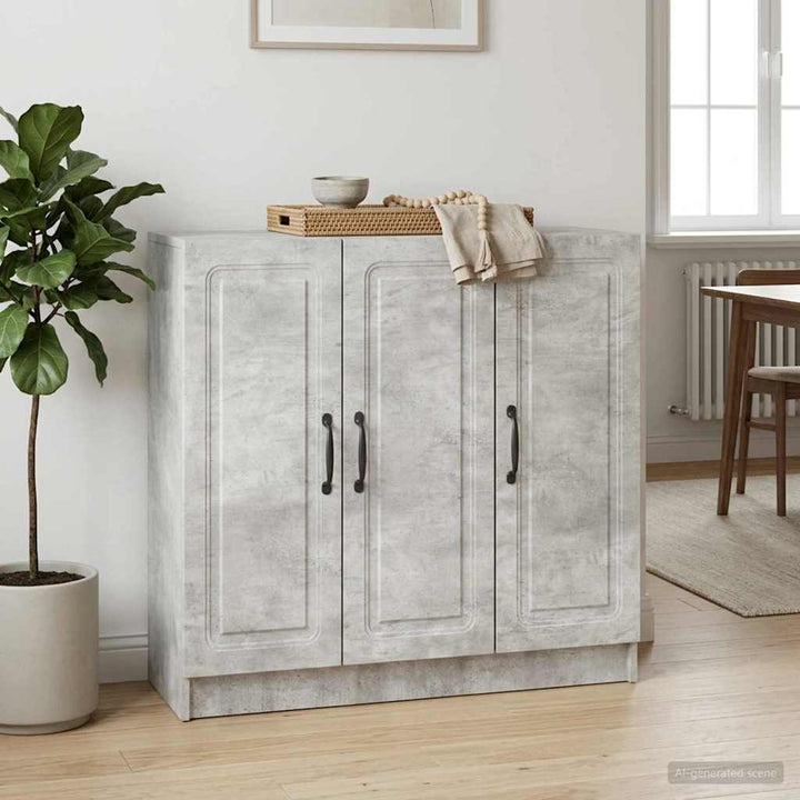 Sideboard Betongrå 89 x 34,5 x 77 cm Konstrueret træ