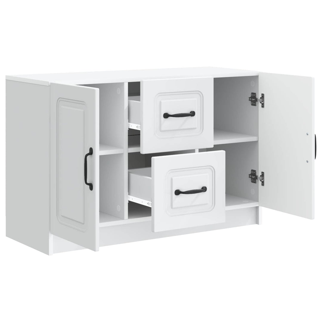 Sideboard med skuffe Hvid 89 x 34,5 x 57 cm Konstrueret træ