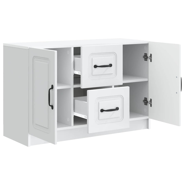 Sideboard med skuffe Hvid 89 x 34,5 x 57 cm Konstrueret træ