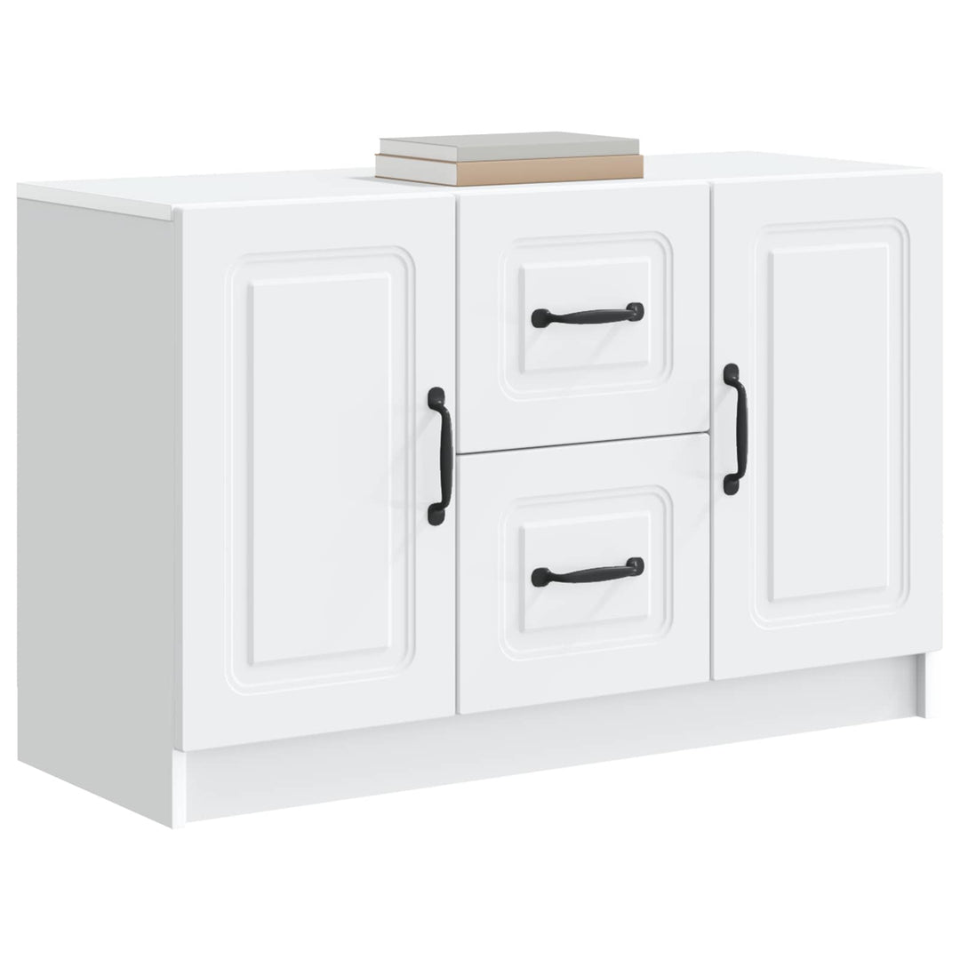 Sideboard med skuffe Hvid 89 x 34,5 x 57 cm Konstrueret træ