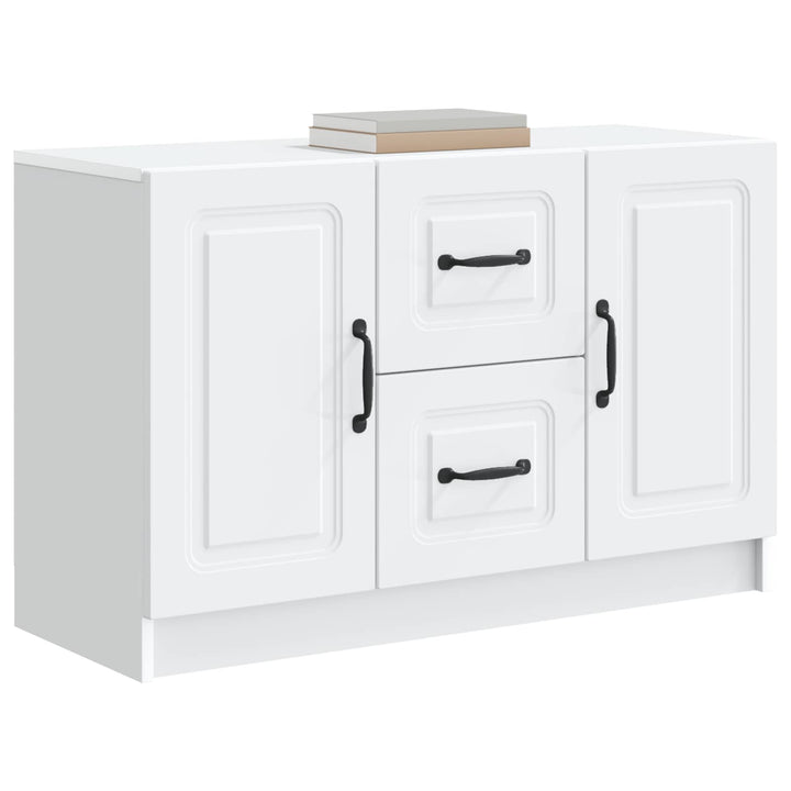 Sideboard med skuffe Hvid 89 x 34,5 x 57 cm Konstrueret træ
