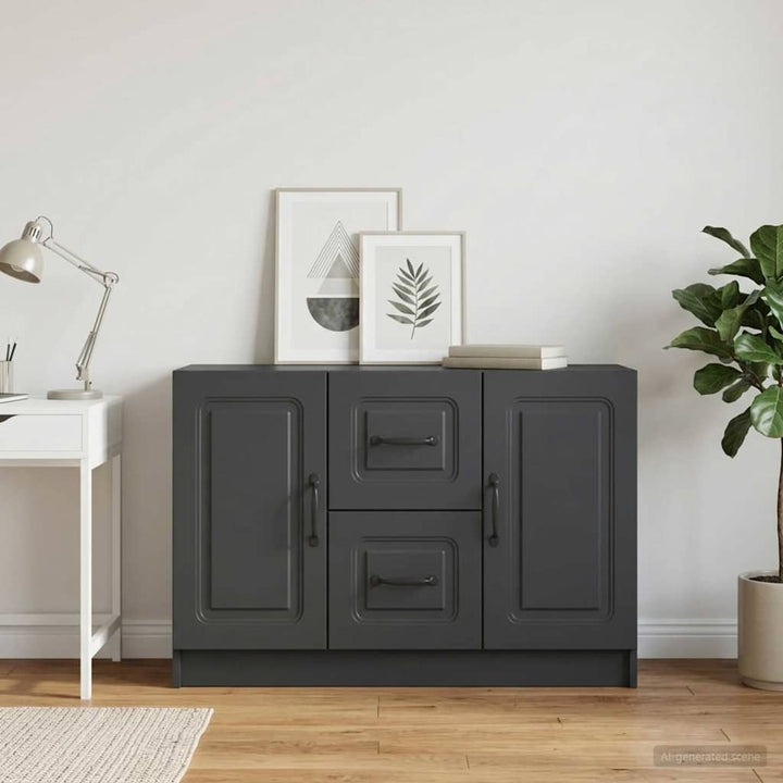 Sideboard med skuffe Sort 89 x 34,5 x 57 cm Konstrueret træ