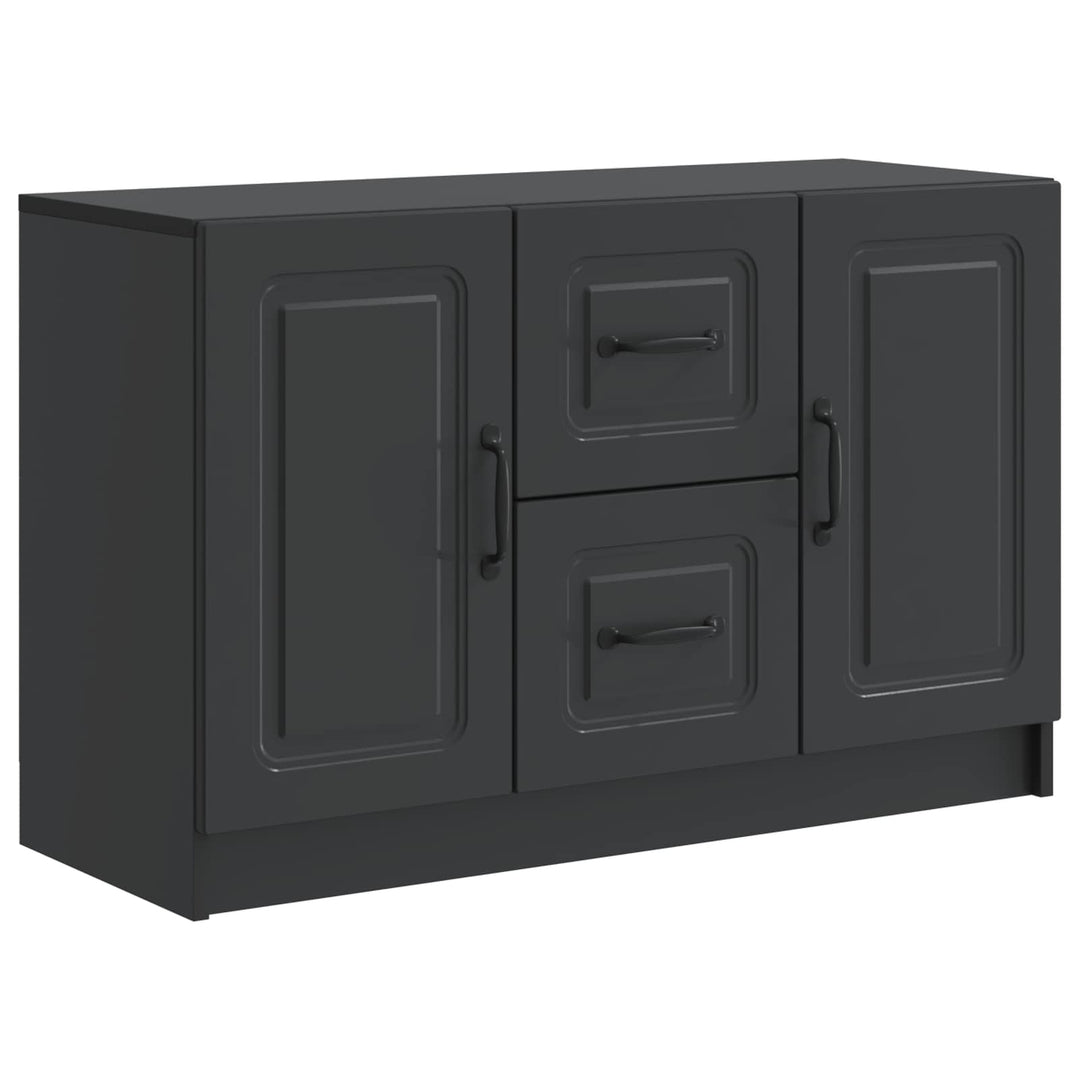 Sideboard med skuffe Sort 89 x 34,5 x 57 cm Konstrueret træ