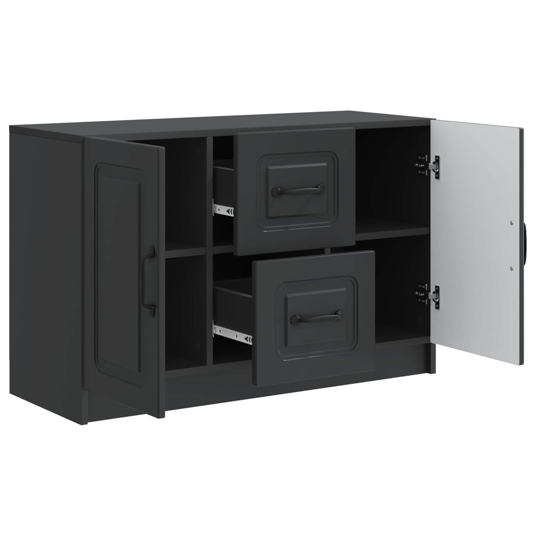 Sideboard med skuffe Sort 89 x 34,5 x 57 cm Konstrueret træ