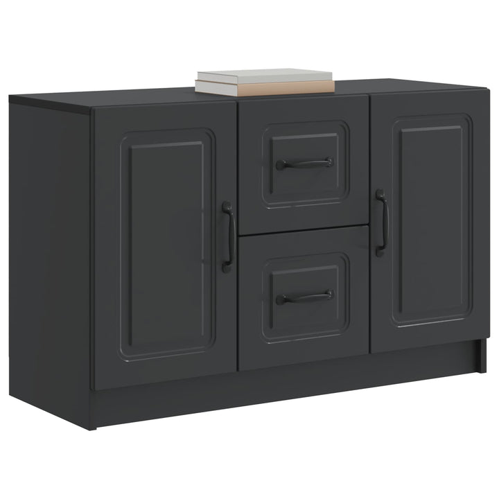 Sideboard med skuffe Sort 89 x 34,5 x 57 cm Konstrueret træ