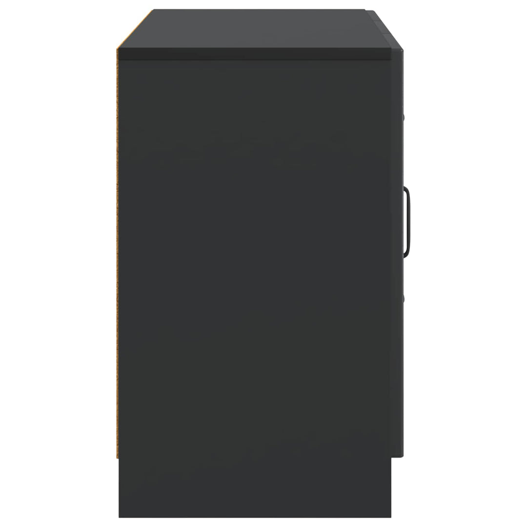 Sideboard med skuffe Sort 89 x 34,5 x 57 cm Konstrueret træ