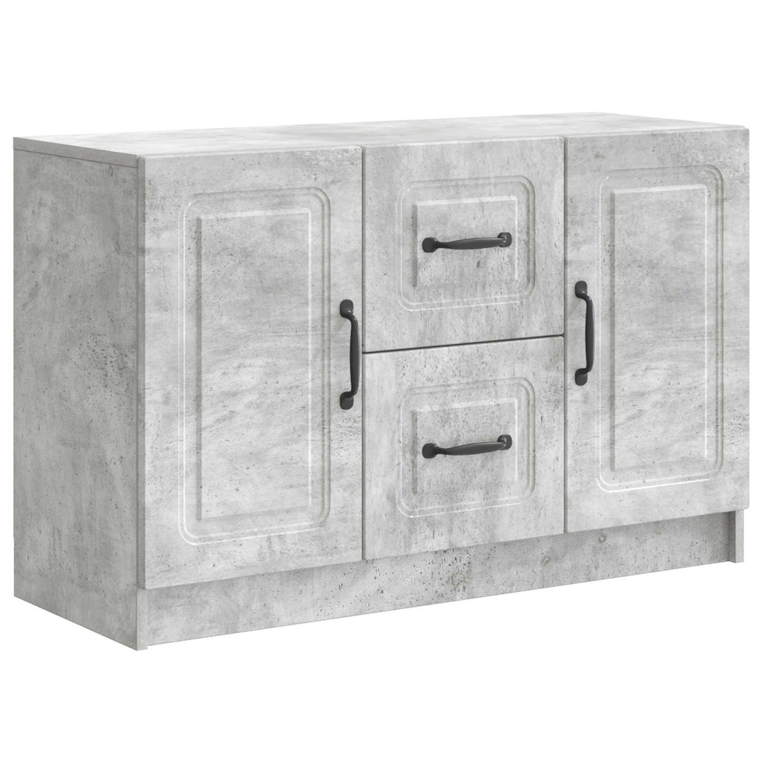 Sideboard med skuffe Betongrå 89 x 34,5 x 57 cm Konstrueret træ