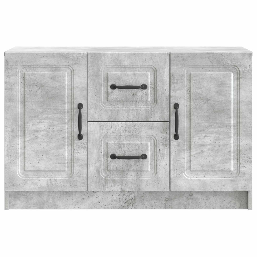 Sideboard med skuffe Betongrå 89 x 34,5 x 57 cm Konstrueret træ