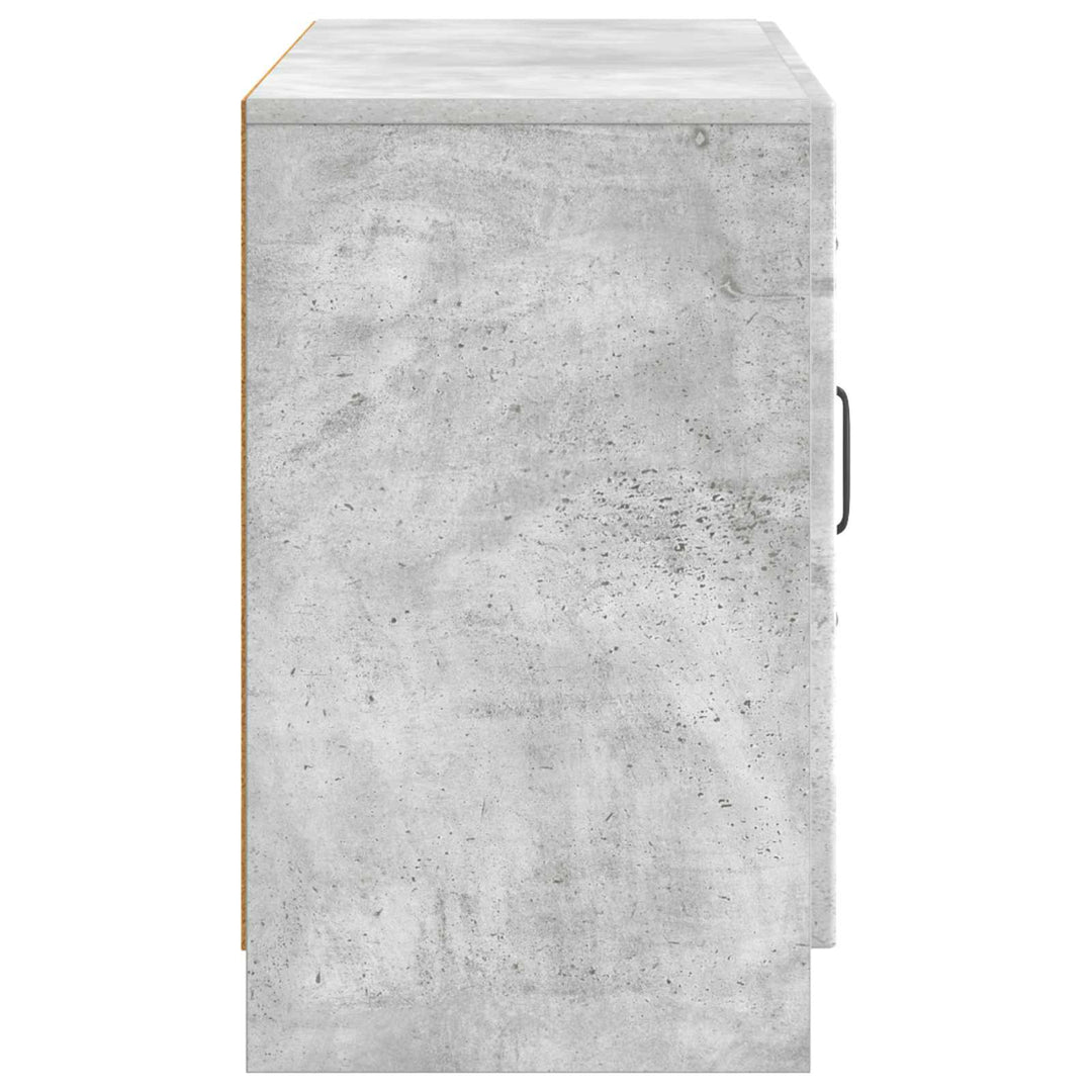 Sideboard med skuffe Betongrå 89 x 34,5 x 57 cm Konstrueret træ
