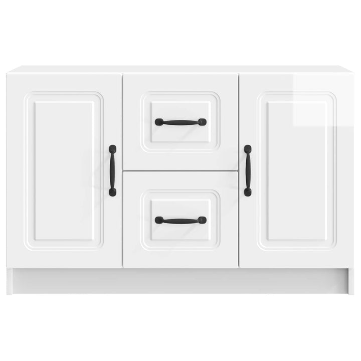 Sideboard Hvid højglans 89 x 34,5 x 57 cm Konstrueret træ