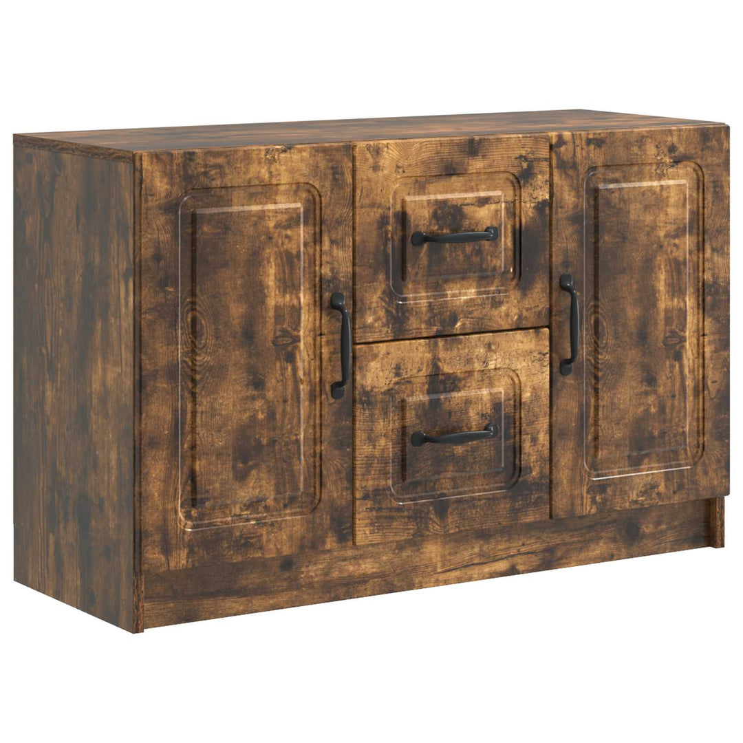 Sideboard med skuffe Røget eg 89 x 34,5 x 57 cm Konstrueret træ