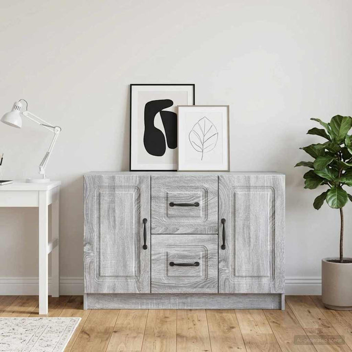 Sideboard Grå sonoma-eg 89 x 34,5 x 57 cm Konstrueret træ