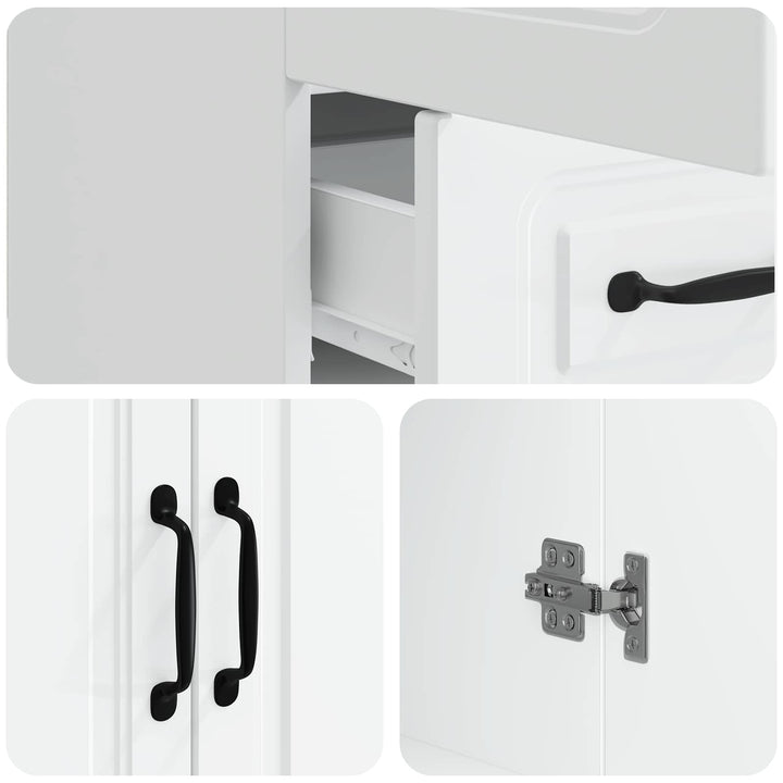 Sideboard Hvid 66 x 34,5 x 92 cm Konstrueret træ
