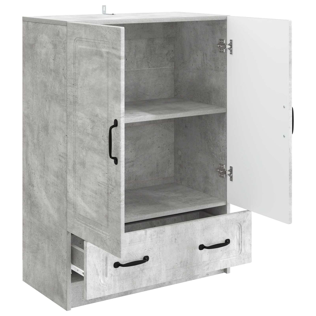 Sideboard med skuffe Betongrå 66 x 34,5 x 92 cm Konstrueret træ