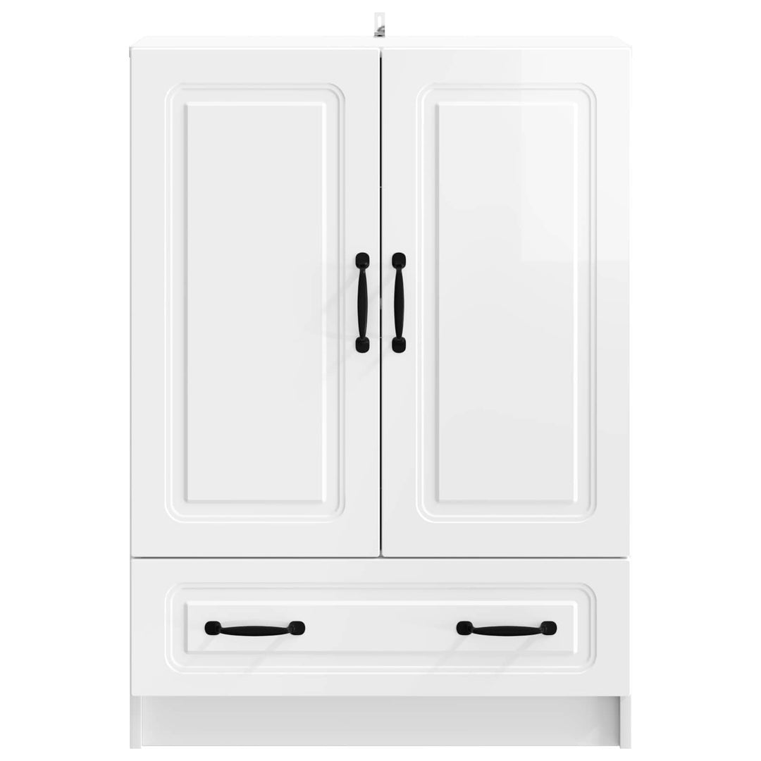Sideboard Hvid højglans 66 x 34,5 x 92 cm Konstrueret træ