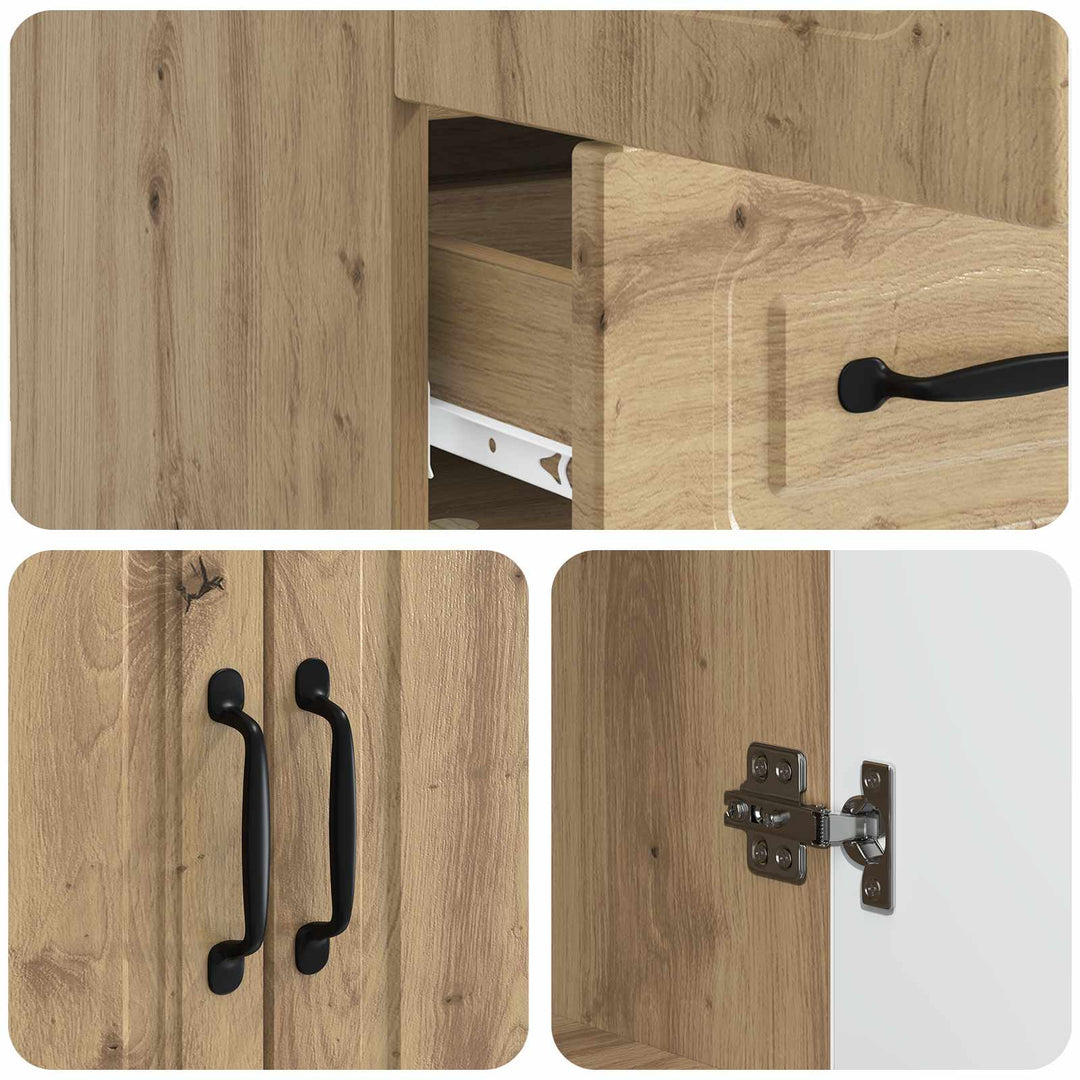 Sideboard Artisan-eg 66 x 34,5 x 92 cm Konstrueret træ