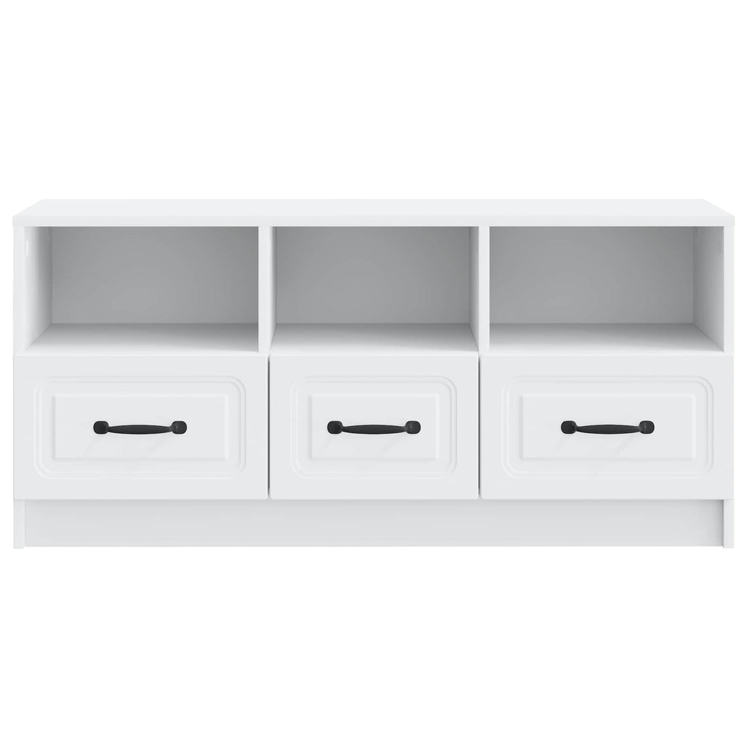 TV-skab med skuffe Hvid 102 x 34,5 x 47 cm Konstrueret træ