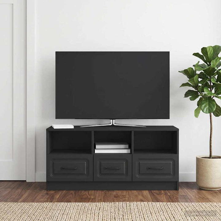 TV-skab med skuffe Sort 102 x 34,5 x 47 cm Konstrueret træ
