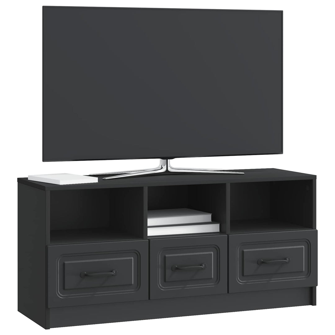 TV-skab med skuffe Sort 102 x 34,5 x 47 cm Konstrueret træ