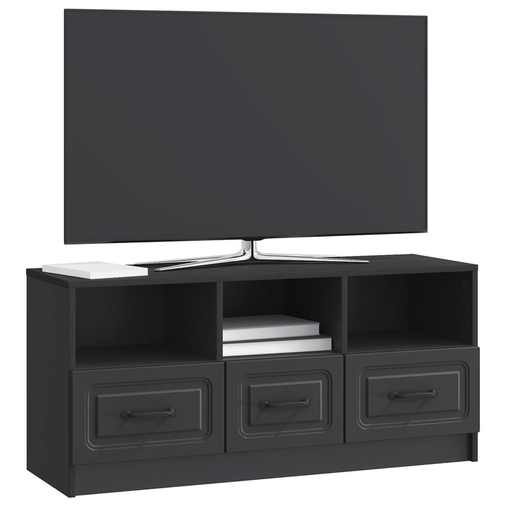 TV-skab med skuffe Sort 102 x 34,5 x 47 cm Konstrueret træ
