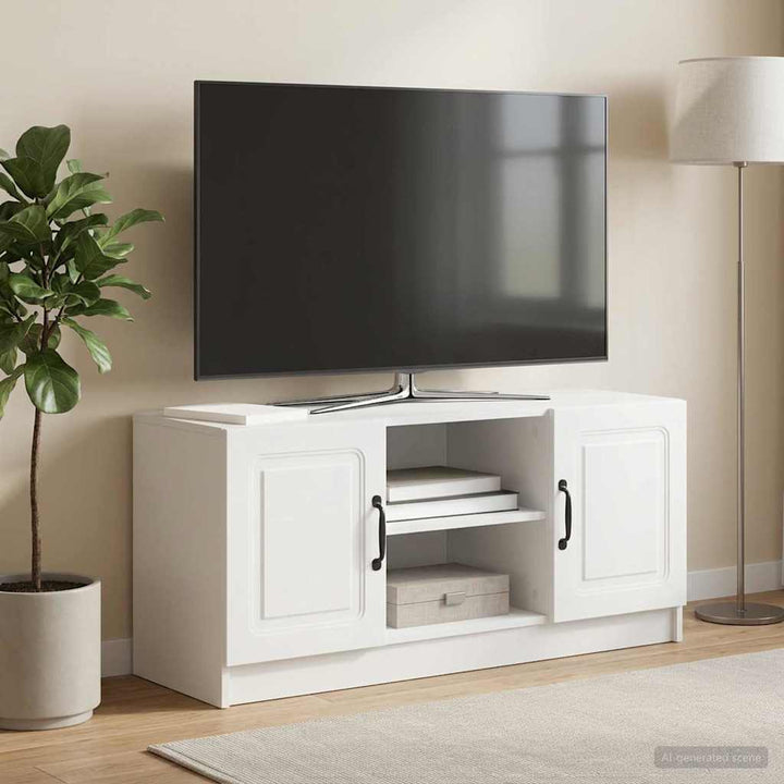 TV-skab Hvid 102 x 34,5 x 47 cm Konstrueret træ