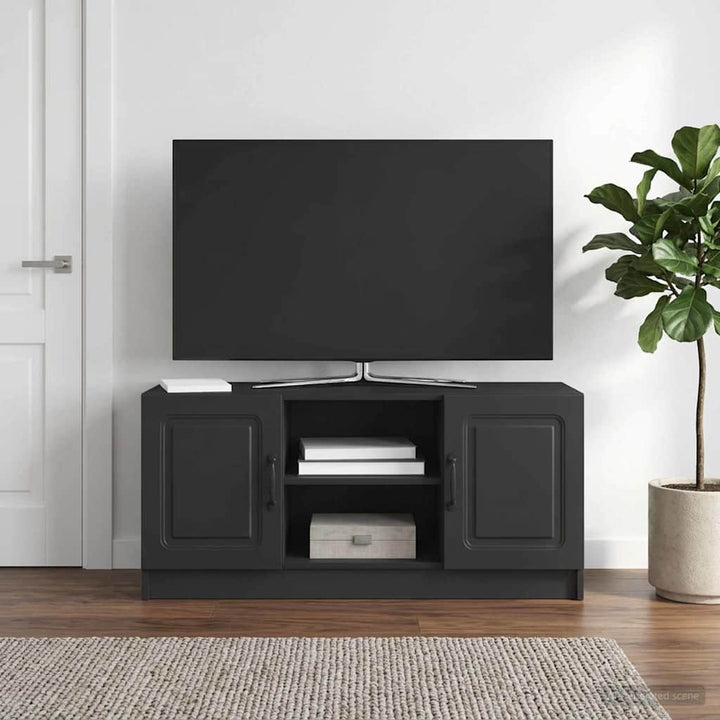 TV-skab Sort 102 x 34,5 x 47 cm Konstrueret træ