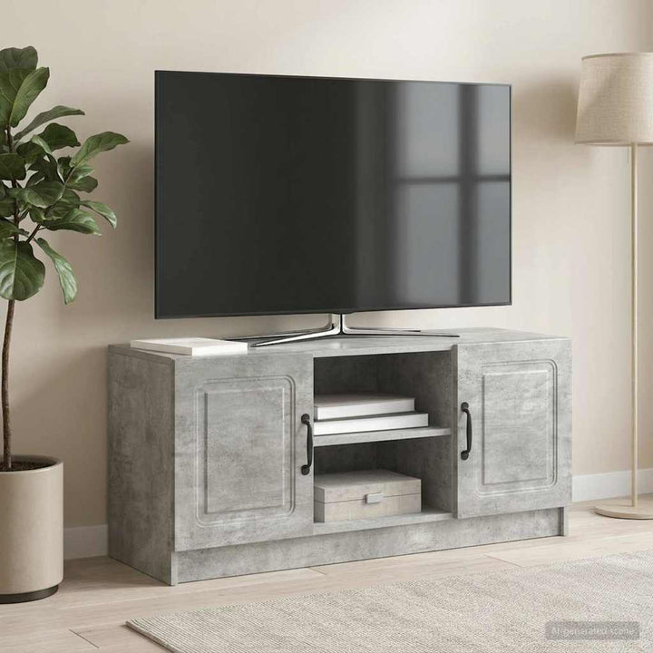 TV-skab Betongrå 102 x 34,5 x 47 cm Konstrueret træ