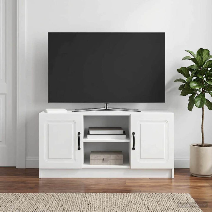 TV-skab Hvid højglans 102 x 34,5 x 47 cm Konstrueret træ