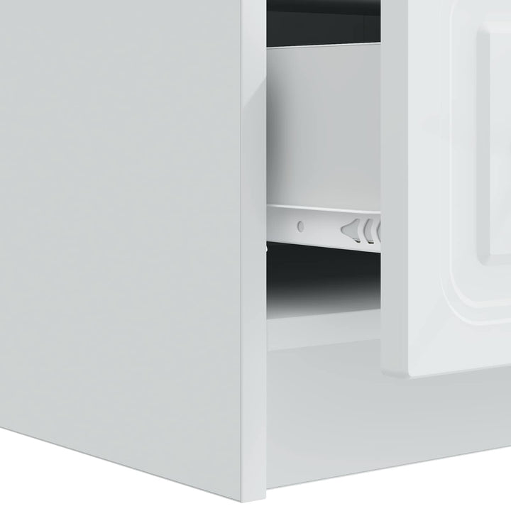 TV-skab med skuffe Hvid 147 x 34,5 x 27 cm Konstrueret træ
