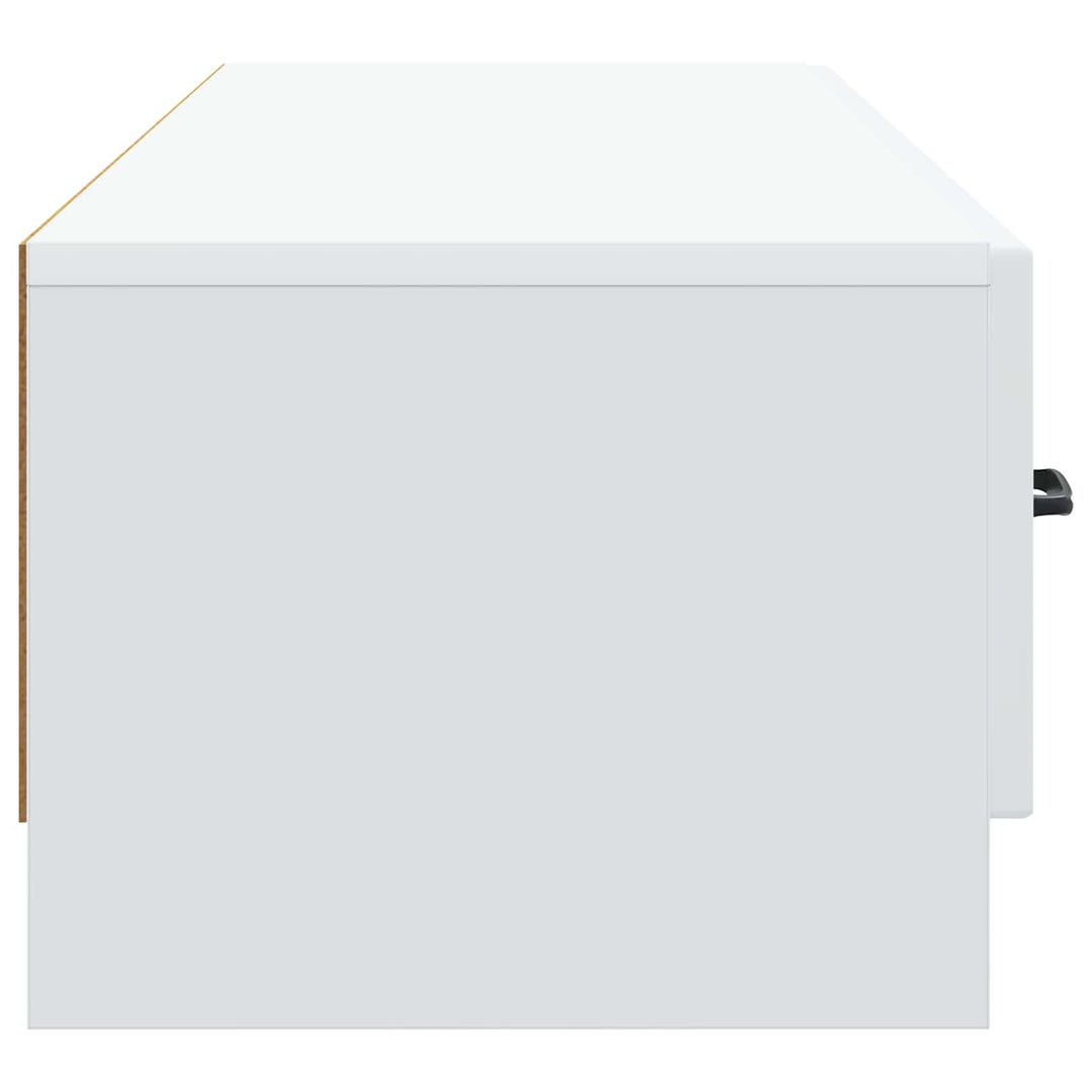 TV-skab med skuffe Hvid 147 x 34,5 x 27 cm Konstrueret træ