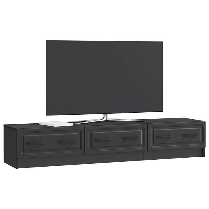 TV-skab med skuffe Sort 147 x 34,5 x 27 cm Konstrueret træ